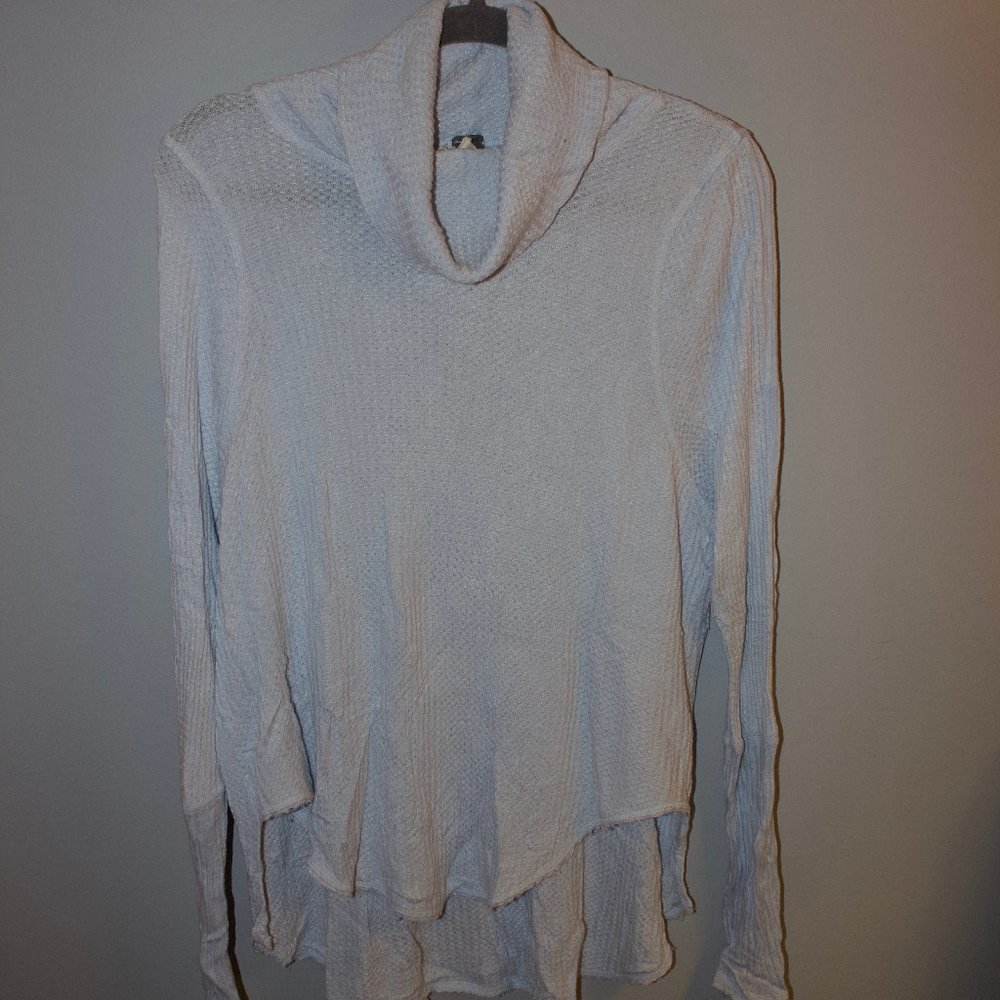 Free People Light Blue Cowl Neck